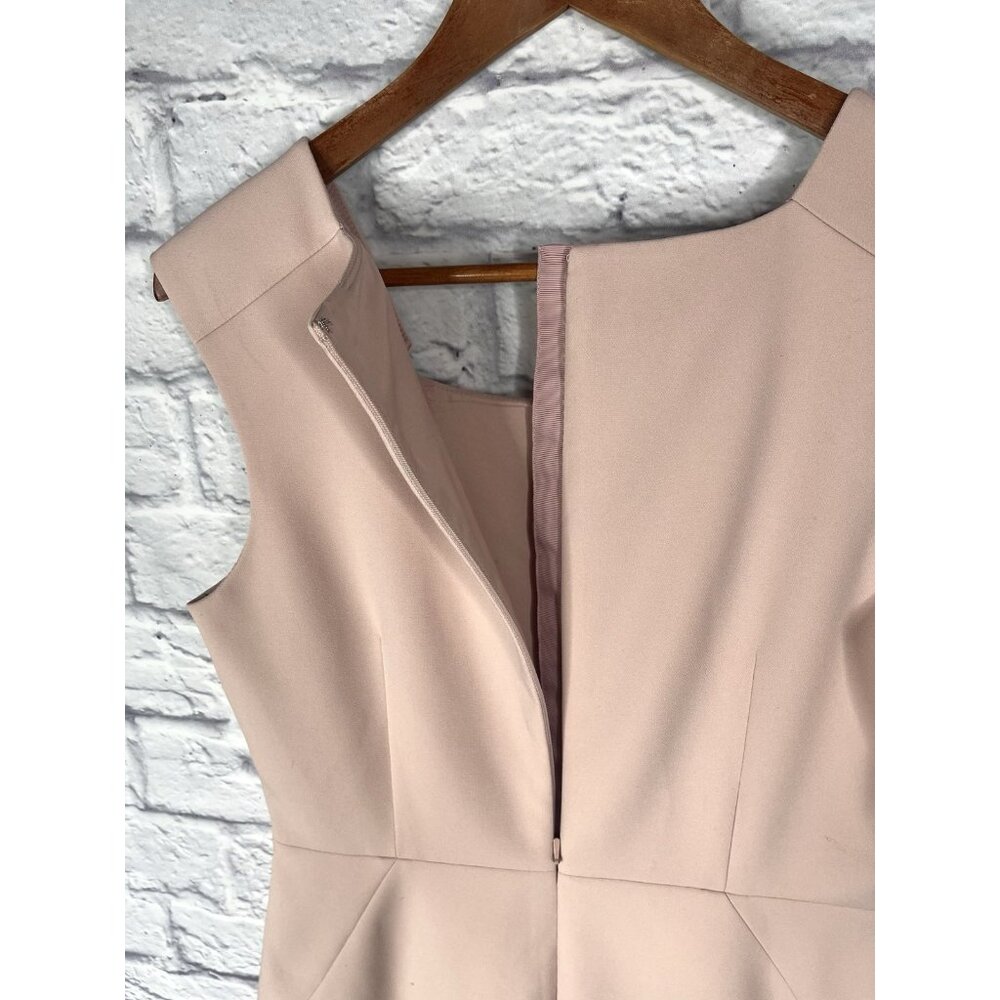 HOBBS LONDON Women's Pale Pink Notch Square Neck Sheath Dress US 8 - Picture 5 of 11